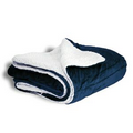 Navy Blue Oversized Sherpa Blanket